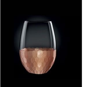 Elegant Copper-Toned Stemless Wine Glass
